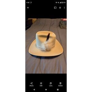 Stetson Beaumont 5x In Box Amber Feather Band 6‎ 3/4